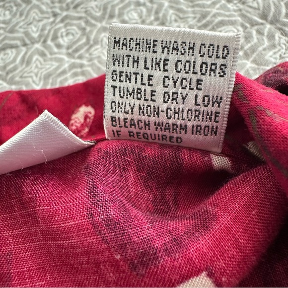 Vintage Fashion Bug Red Floral Dress Sleeveless Button Down Midi Maxi Size 14 - Picture 16 of 16